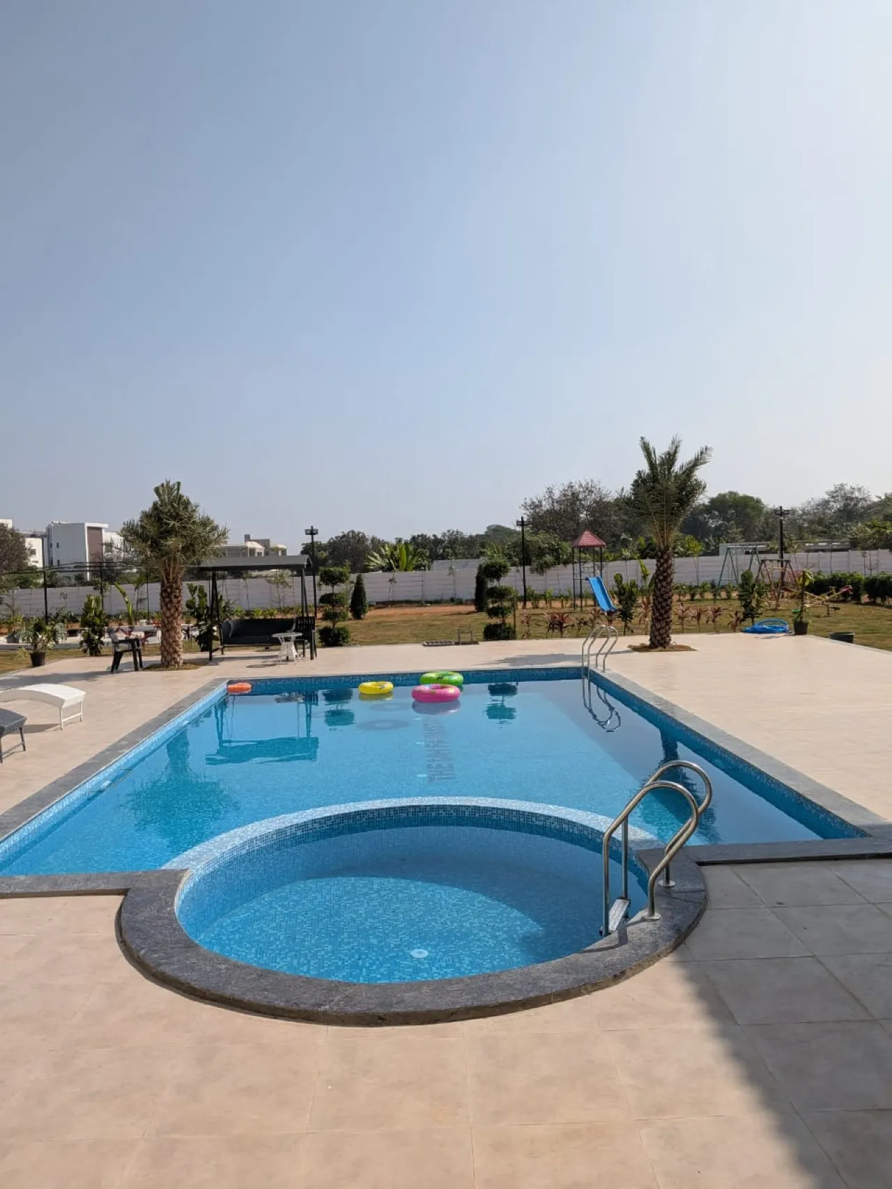 Private swimming pool at H S farmhouse, Aziz Nagar, Moinabad