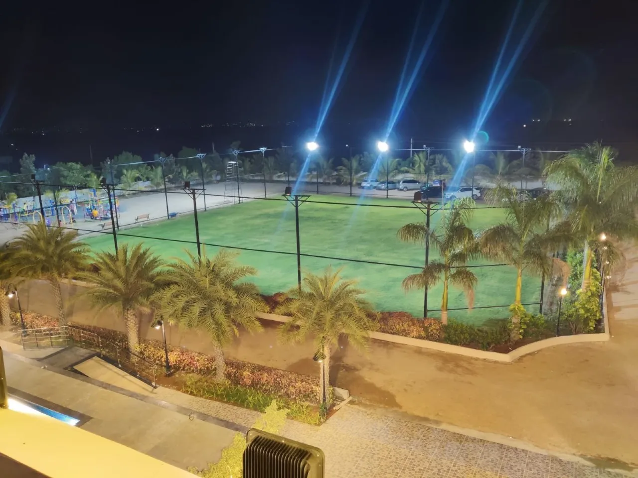 Box cricket area at Gold luxury farm house, Tolkatta, Moinabad