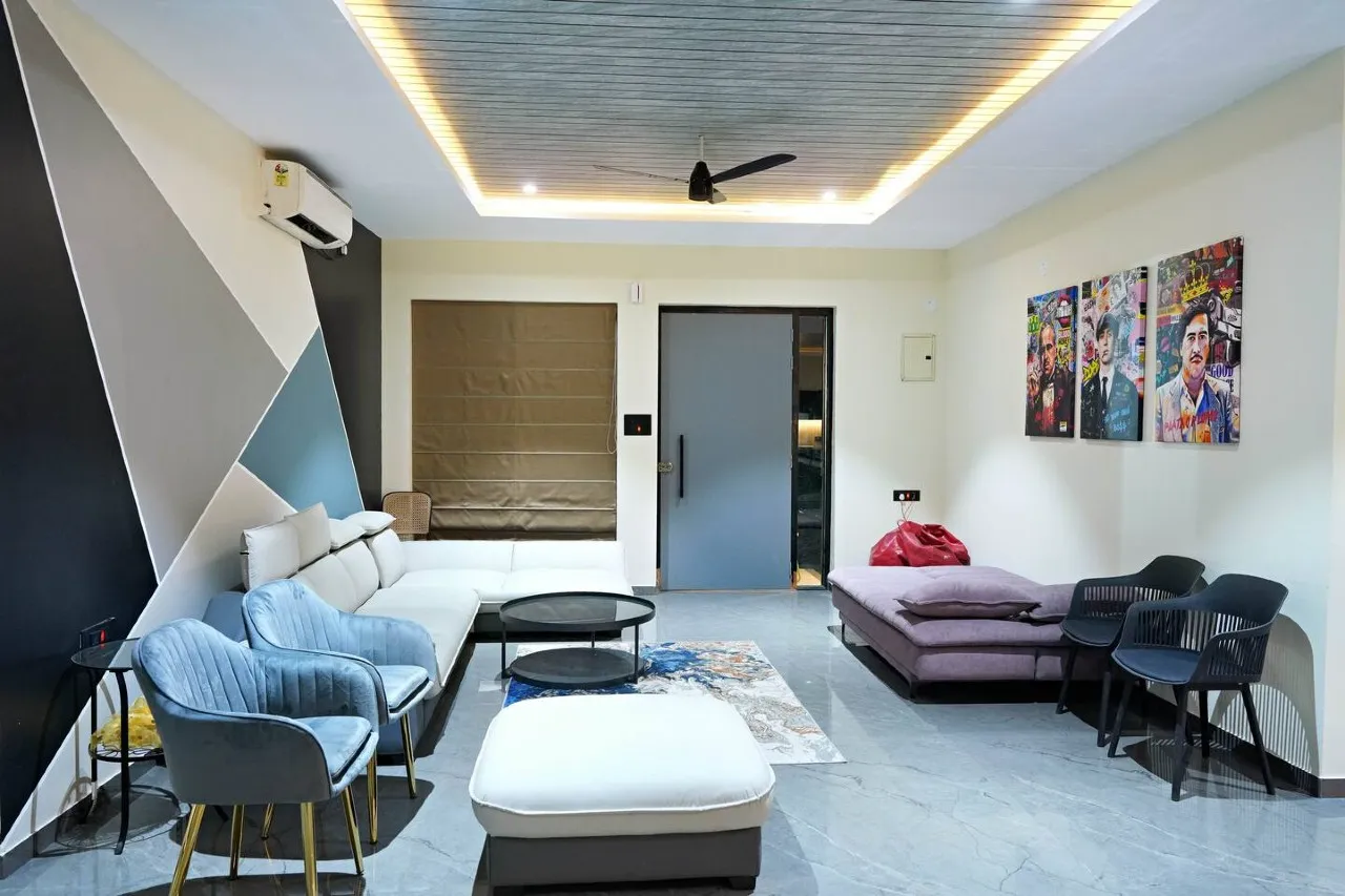 Living room at Joy Retreat, Bakaram, Moinabad