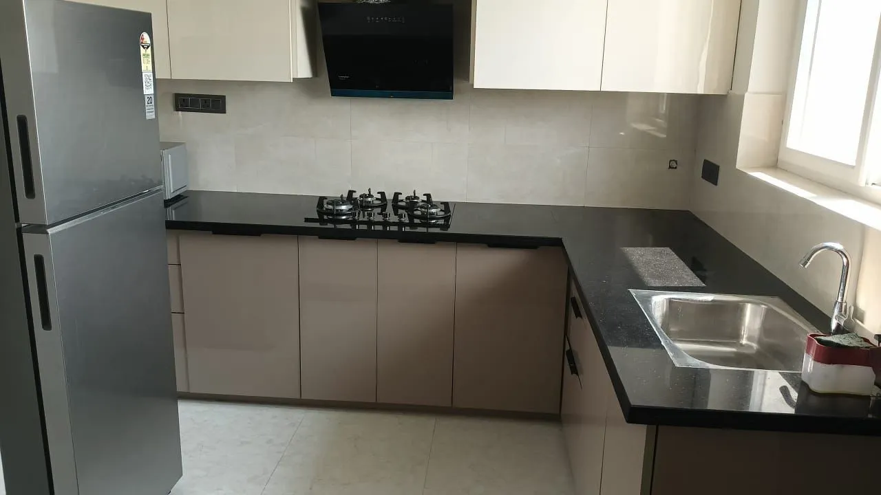 Kitchen at Sunrises farm stay with Boxcricket, Moinabad
