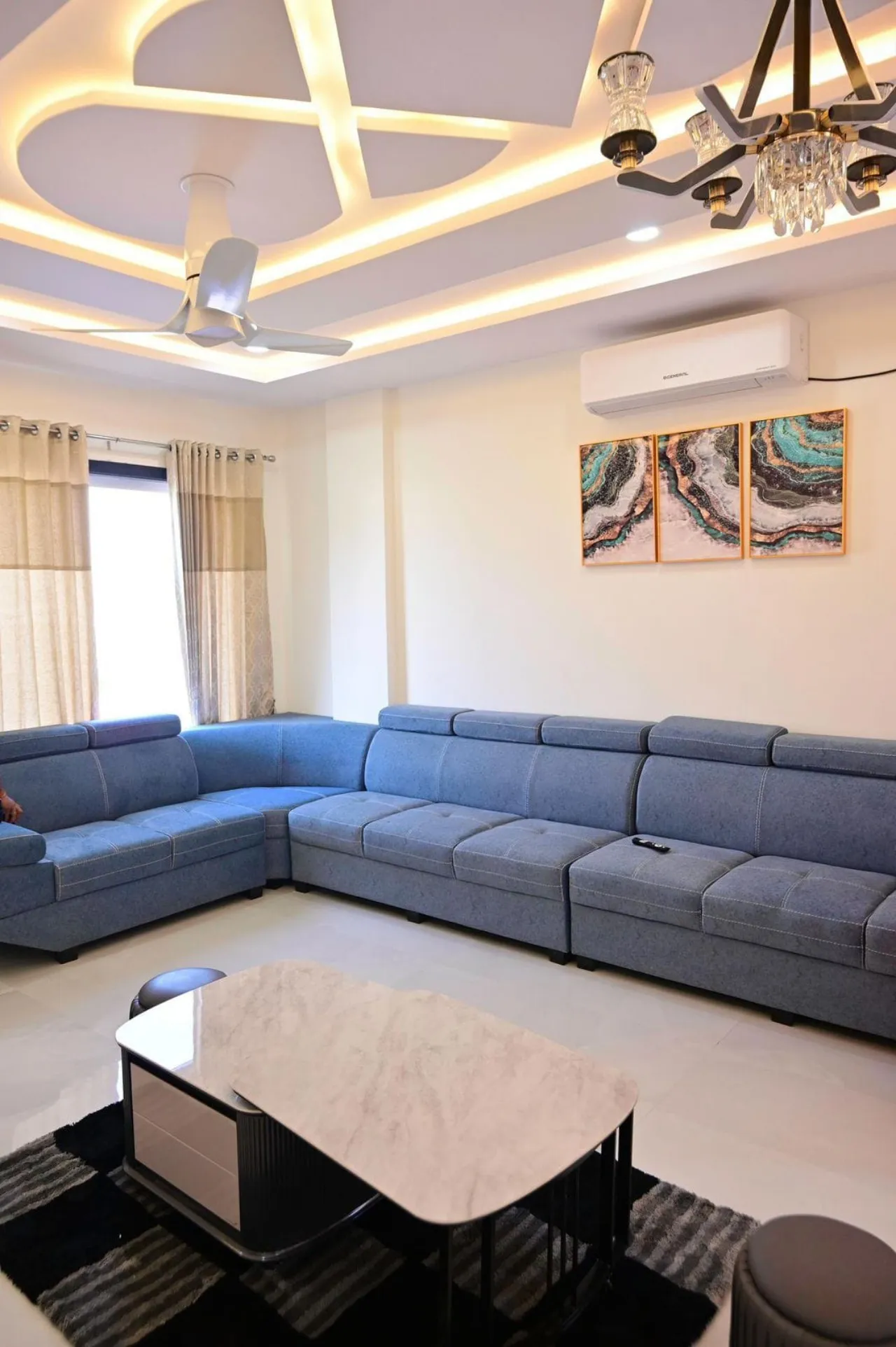 Living room at Z Farmhouse, Surangal, Moinabad